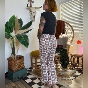 Wrangler Brown and White retro Pants